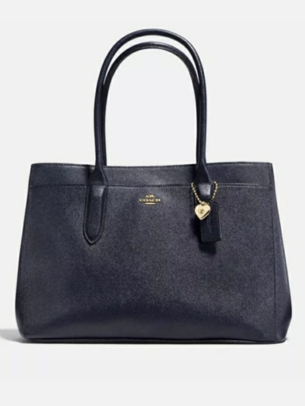 Coach Bailey Carryall Navy Leather Tote Shoulder Bag w/ Dust Bag